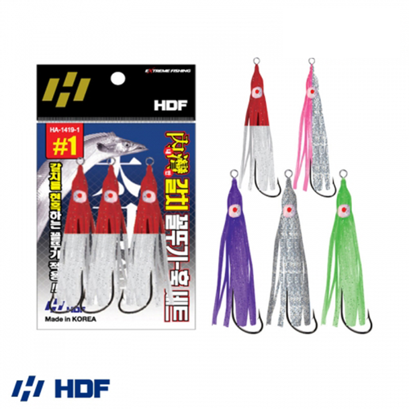 해동 내만 갈치 꼴뚜기 훅세트 갈치바늘 갈치낚시 풀치 HA-1419